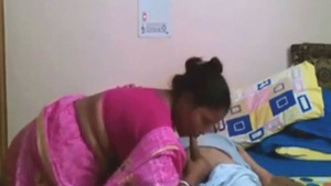Desi hot mature sucks her master's cock at home