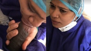 Desi Nurse sucking a patient's cock