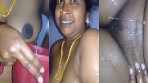 Busty aunt nude in the bath Tamil nude MMS video