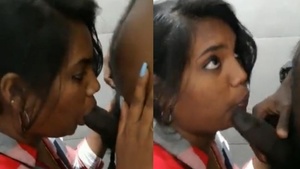 Tamil girl loves sucking cock inside the bathroom