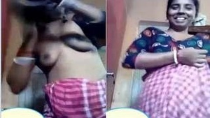 Desi Boudie changes clothes on a video call