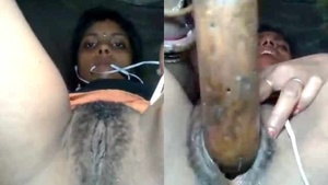 Horny Village wife her pussy with chapatti roller