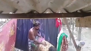 Bangladesh woman enjoying passionate sex in public