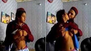 Hot Girl Sucking Breasts from the Owner of the House