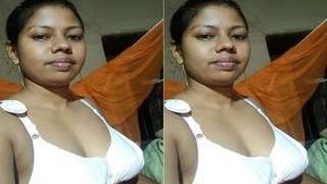 Horny showing breasts on video call