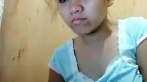Pouty girl showing her perfect body for the camera