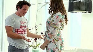 Stepson reaches for super sexy stepmom Chanel Preston all round, passed in shower showers