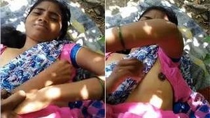Desi Telugu Wife Breast Gripping Husband