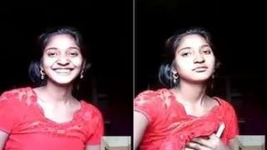 Shy Indian Girl Desi Shows Her Boobs On Video Call