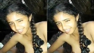 Cute Lankan Girl with Boobs Records Video with Lover