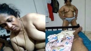 Exclusive Desi Tamil Milf gets naked and gives blowjob