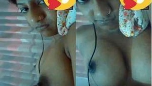 Super Hot Look Desi Indian Girl Showing Tits on Video Call, Must Watch