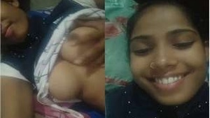 Pretty Indian Girl Gives a Blowjob and Shows Her Boobs