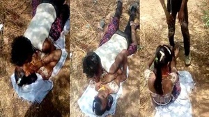 Dehati girl sucking and fucking outdoors MMS sex video