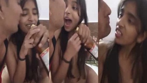 Nude Indian GF drinking beer mms Video