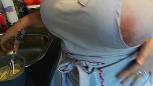 Obese French housewife grabs in a nautical chamber