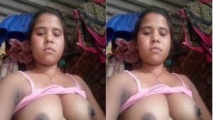 Pretty Country Girl shows off her big tits and jerks off with her fingers