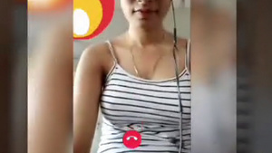 Desi military officer pleasures her boyfriend in part 2 of a video call