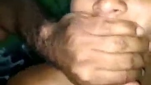 Boyfriend kicks slim girls ass during home sex