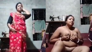 Curvy housewife teases with her fingers and shows off her naked body