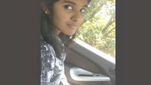 Desi beauty gives a sensual blowjob in the car