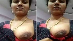 Desi Tamil Wife Teases with Her Big Breasts