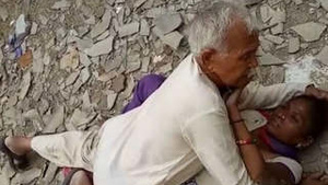 Old Man Outdoors with Randi caught by desi Cara