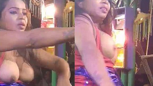Desi babe with big boobs dances in heels and shows off her round body