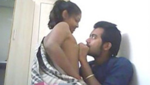 Desi college lovers get a chance to have passionate sex with her on the couch