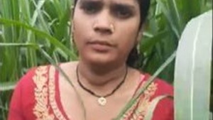 Desi Village bhabi caught in fied