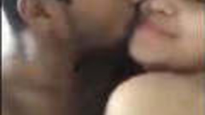 Hot college girl kissing her boyfriend