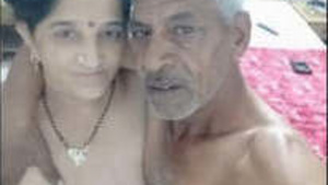 Indian old man with teen girl
