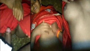 Desi teen slut enjoys wild nighttime sex with client in the woods