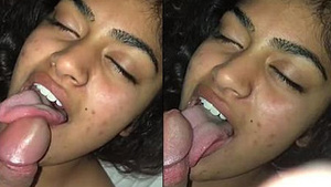 Arab beauty girl gives a hot POV blowjob in this steamy video
