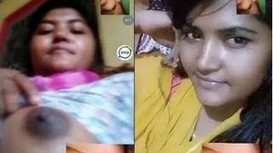 Desi Girl Gets Naughty on Video Call: Showing Off Her Boobs and Pussy