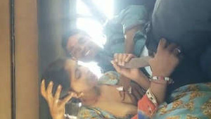 Bhabi gives a blowjob to her devar lover in a taxi