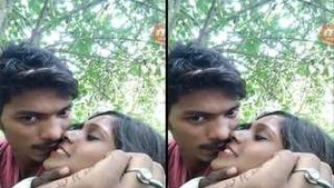 Desi Couples Romantic Encounter in the Street with Girl Showing Her Breasts