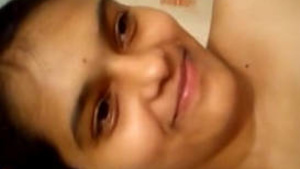 Self-shot video of a naked telugu babe in the bathroom