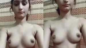 Cute girlfriend flaunts her gorgeous breasts in a steamy video