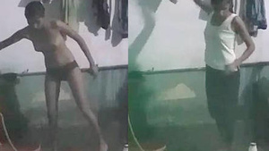 Desi slim and young black girl Simran takes a hot nude bath
