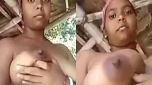 Bengali country wife shows off her tits in nude video