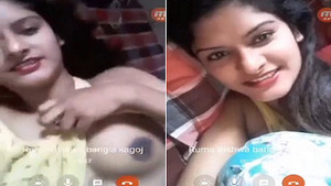 Amateur girl with cute boobs flaunts her assets and masturbates in part 1