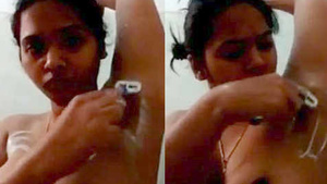 Beautiful Indian girl shows off her beautiful armpit and pussy hair