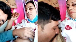 Mature Pakistani woman pleasures herself in a truck