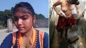 Exclusive Indian Girl Gets Ready to Bathe