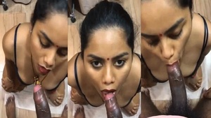 Curvy babe gives her husbands friend a blowjob