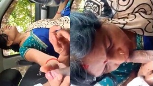 Hindi maid gives a steamy blowjob in the car