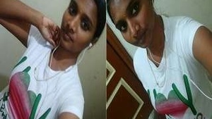 Exclusive video call with a cute and charming Tamil girl showing off her big breasts