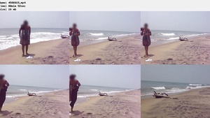 Indian bhabi flaunts her big breasts in desi sex video on the beach