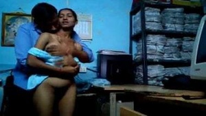 Indian bhabha gets caught in the act of sexual intercourse with her boss